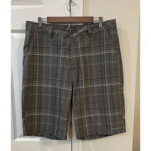 Oneill Shorts‎ Mens Size 36 Gray Blue Plaid Chino Casual Skater Surf